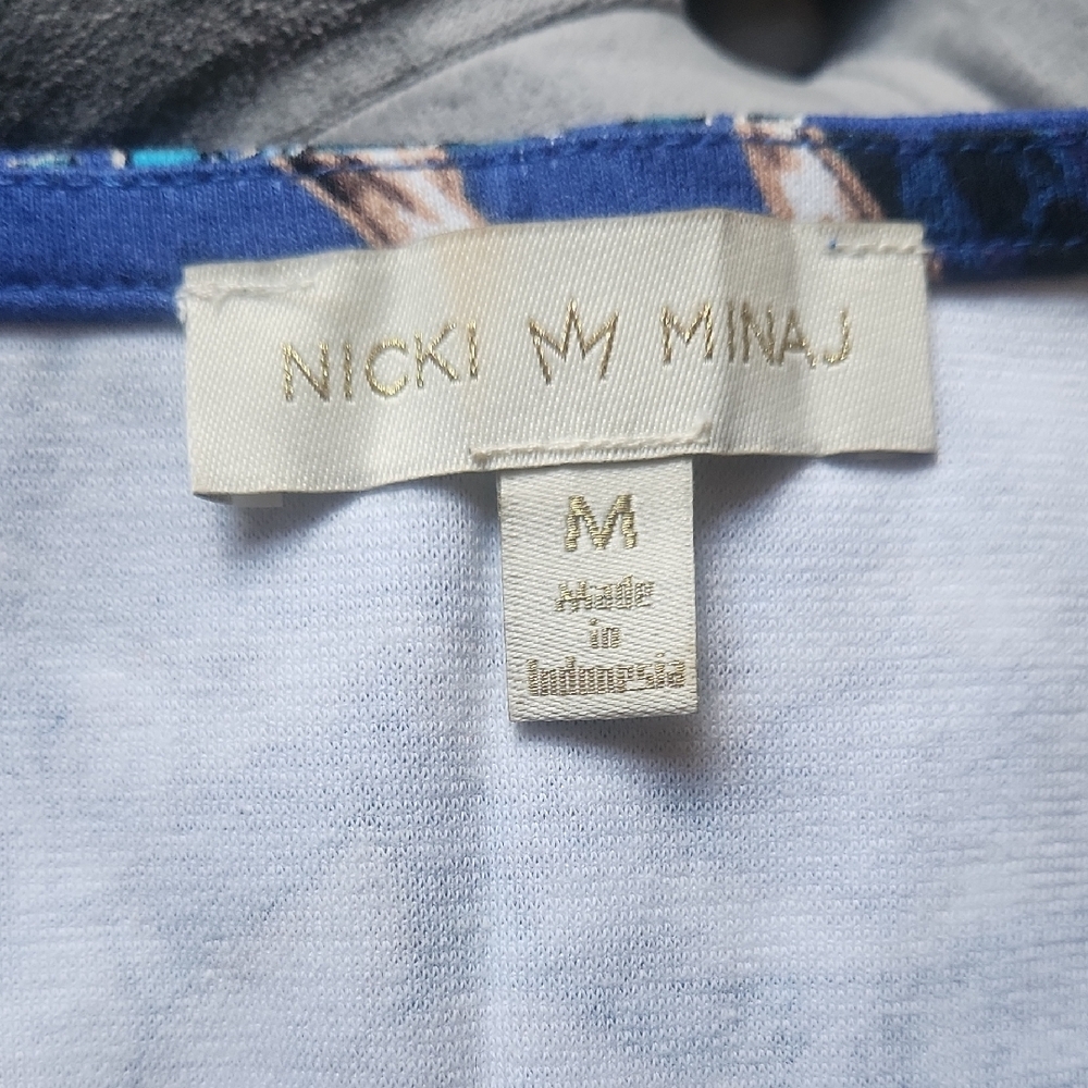 Nicki Minaj Blue and Gold Patterned Mini Dress - Picture 2 of 6